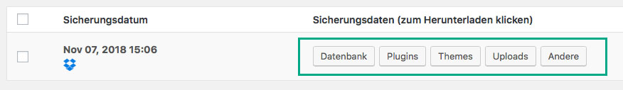 WordPress-Manuelles-Backup
